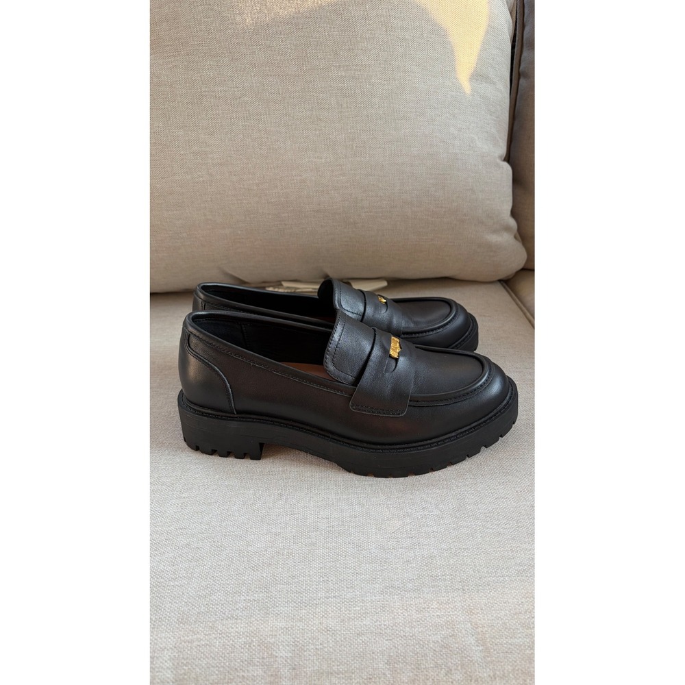WYDR Studios Loafers Women Size 8 Black Leather Lug Sole sam lucky penny